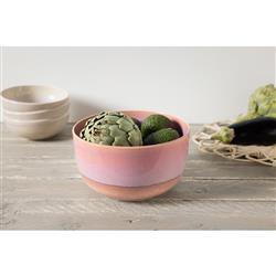 Perlemor Coastal Beach Coral Pink Porcelain Serving Bowl|