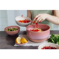 Perlemor Coastal Beach Coral Pink Porcelain Serving Bowl|