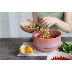 Perlemor Coastal Beach Coral Pink Porcelain Serving Bowl|