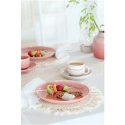 Perlemor Coastal Beach Coral Pink Porcelain Salad Plate|