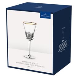 Grand Royal Regency Gold Rim Crystal White Wine Glass - Set of 2|