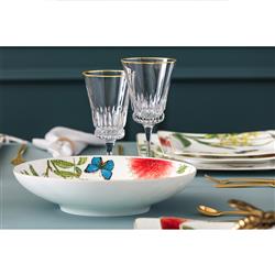 Grand Royal Regency Gold Rim Crystal White Wine Glass - Set of 2|