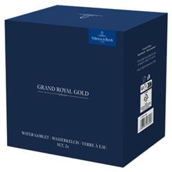 Grand Royal Regency Gold Rim Crystal Glass Goblet - Set of 2|