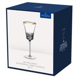 Grand Royal Regency Gold Rim Crystal Red Wine Glass - Set of 2|