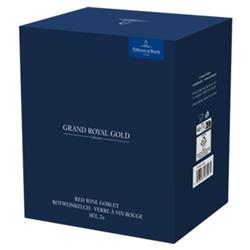 Grand Royal Regency Gold Rim Crystal Red Wine Glass - Set of 2|