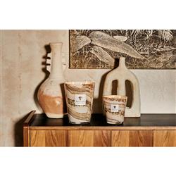 Baobab Collection Sand Siloli Industrial Beige Glass Scented Candle - Small|