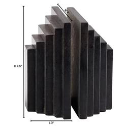 Elroe Modern Classic Black Marble Paneled Bookends|
