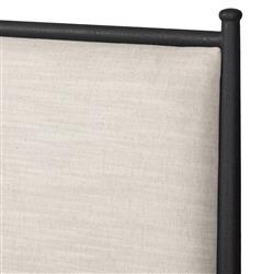 Isabella Modern Classic Cream Upholstered Black Iron Bed - Queen|