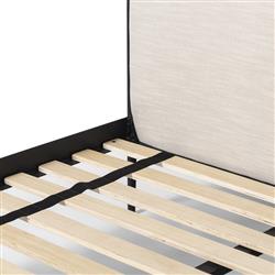 Isabella Modern Classic Cream Upholstered Black Iron Bed - Queen|