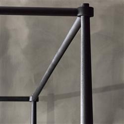 Isabella Modern Classic Cream Upholstered Black Iron Canopy Bed - Queen|