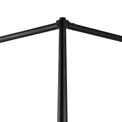 Isabella Modern Classic Cream Upholstered Black Iron Canopy Bed - Queen|