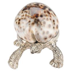 Charles Modern Silver Brass Brown Shell Turtle Paperweight|