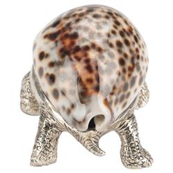 Charles Modern Silver Brass Brown Shell Turtle Paperweight|