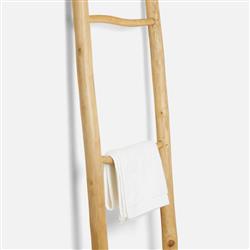 Pigeon and Poodle Provo Coastal Beach Natural Teak Wood Leaning Towel Rack|