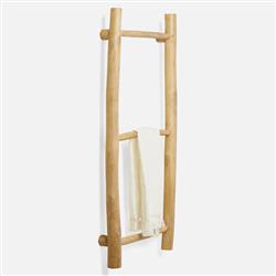 Pigeon and Poodle Provo Coastal Natural Teak Wood Hanging Towel Rack - Small|