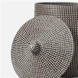 Pigeon and Poodle Roslyn White Woven Grey Seagrass Tall Floor Basket|