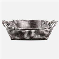 Pigeon and Poodle Roslyn White Woven Grey Seagrass Basket - Set of 2|