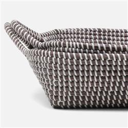 Pigeon and Poodle Roslyn White Woven Grey Seagrass Basket - Set of 2|