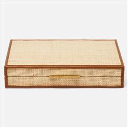Pigeon and Poodle Hanford Natural Woven Raffia Backgammon Game Set - Small|
