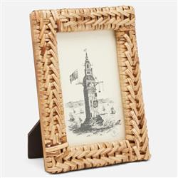 Pigeon and Poodle Meribel Coastal Natural Woven Bamboo Picture Frame - 4x6|