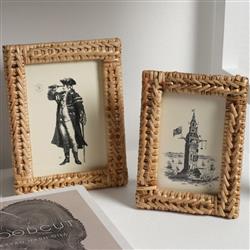 Pigeon and Poodle Meribel Coastal Natural Woven Bamboo Picture Frame - 4x6|