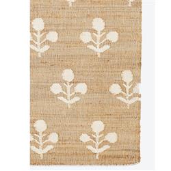 Francine French Country Natural Floral Patterned Jute Rug - 3'6"x5'6"|