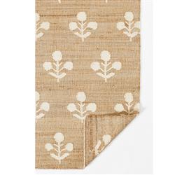 Francine French Country Natural Floral Patterned Jute Rug - 3'6"x5'6"|