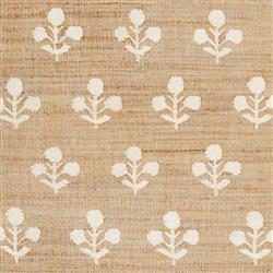 Francine French Country Natural Floral Patterned Jute Rug - 3'6"x5'6"|
