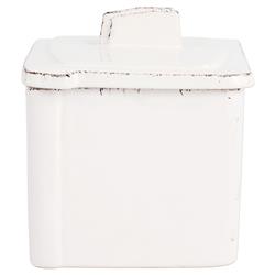 Lastra Modern Classic White Stoneware Salt Cellar|