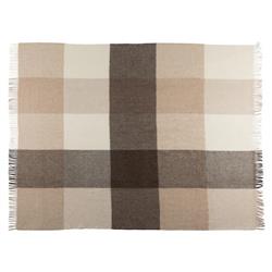 Vanoff Modern Classic Beige Wool Checkered Throw|
