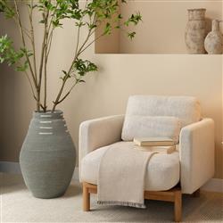 Timothy Coastal Beach Grey Blue Seagrass Floor Basket|