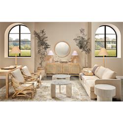 Teresa Coastal Beach Natural Wood Woven Raffia Shade Table Lamp|