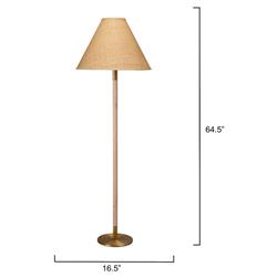 Teresa Coastal Beach Natural Wood Woven Raffia Shade Floor Lamp|