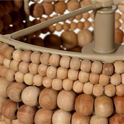 Tara Coastal Beach Natural Mango Wood Beaded Single Pendant|