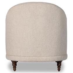 Margaret French Country Beige Performance Dark Brown Wood Chaise Lounge|