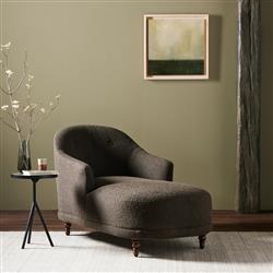 Margaret French Country Dark Brown Performance Wood Chaise Lounge|