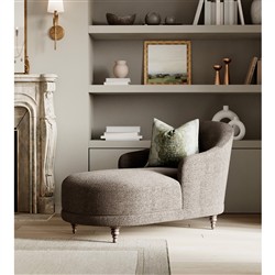 Margaret French Country Dark Brown Performance Wood Chaise Lounge|