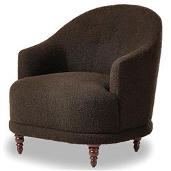 Mariel French Country Dark Brown Performance Tufted Chair|