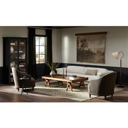 Mariel French Country Dark Brown Performance Tufted Chair|