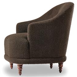 Mariel French Country Dark Brown Performance Tufted Chair|