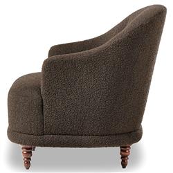 Mariel French Country Dark Brown Performance Tufted Chair|