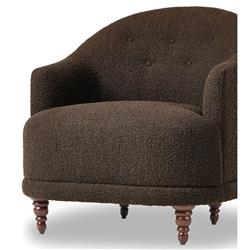 Mariel French Country Dark Brown Performance Tufted Chair|