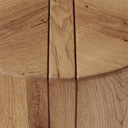 Reese Rustic Lodge Natural Reclaimed Oak Round Drum End Table|