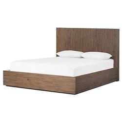 Lana Rustic Lodge Grey Oak Wood Bed - Queen|