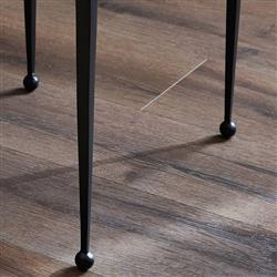 Fector Industrial Smoked Black Glass Iron Square Nesting End Table - Set of 2|