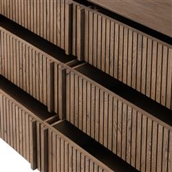 Lana Rustic Lodge Grey Oak Wood Double Dresser|