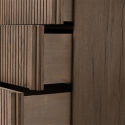 Lana Rustic Lodge Grey Oak Wood Double Dresser|