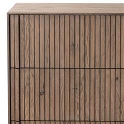 Lana Rustic Lodge Grey Oak Wood Double Dresser|