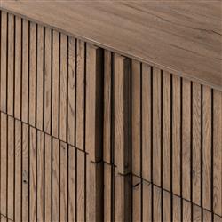 Lana Rustic Lodge Grey Oak Wood Double Dresser|