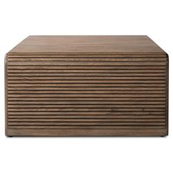 Lana Rustic Lodge Grey Oak Wood Rectangular Coffee Table|